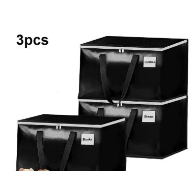 

Handle Storage Bag Portable Zipper Handbag Reusable Organizer for Outdoor Travel Camping чёрный