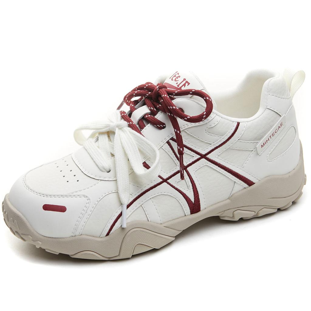 Early spring new embroidered moral training shoes women's thick-soled inner height-increasing casual shoes soft soles are not tired of standing for