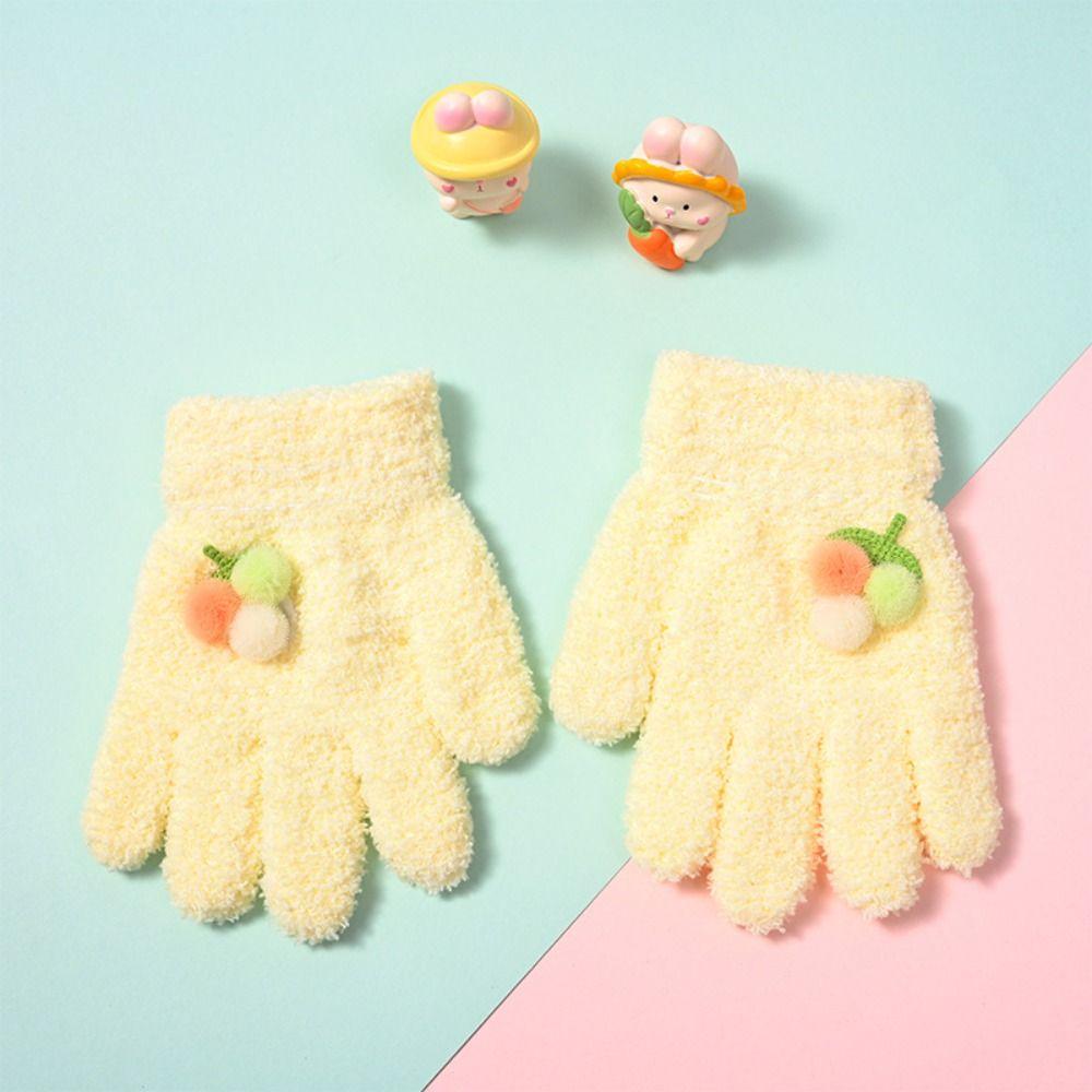 

Thicken Warm Mittens Windproof Writing Gloves Cartoon Outdoors Gloves For Boys/Girls жёлтый