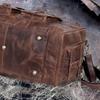 Handmade Top Grain Leather Duffle Bag: 24-inch Weekender Travel Bag