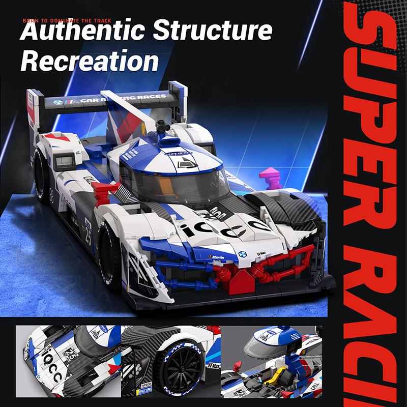 Eikee MOC City Flacără Mașină de Curse Model Blocuri de Construcție 16 Grile Vehicul Sport Cărămizi Jucărie pentru Copii Cadou Festival