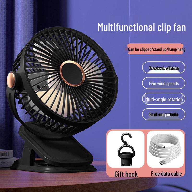 Ultra-Quiet USB Clip-On Mini Fan for Dorm, Bed, Office, or Stroller