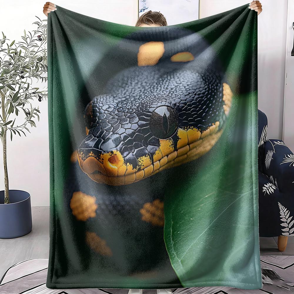 Snake Throw Soft Flannel AC Blanket Lightweight Summer Nap Throw Cozy  Blanket for Sofa Bed Travel Home