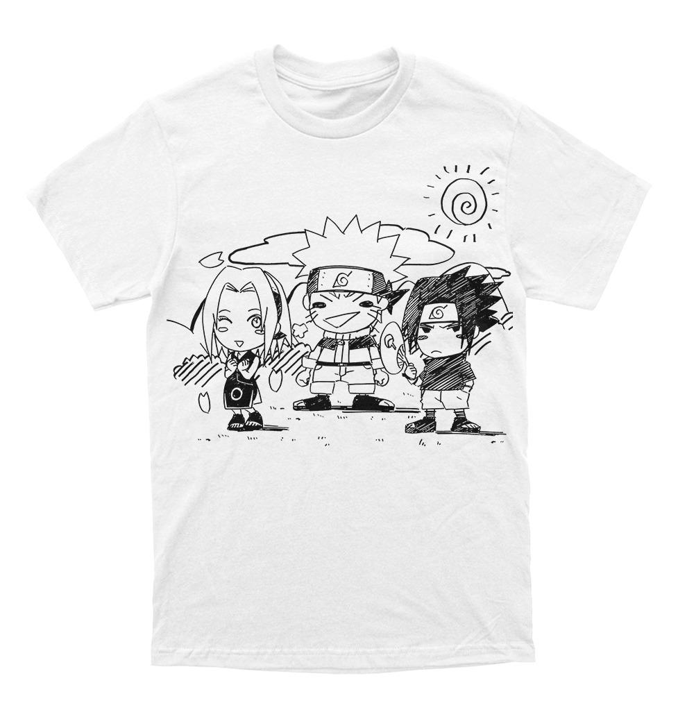 

Naruto Team 7 Naruto Sasuke Sakura Chibi Sketch Graphic T-Shirt Men Women Anime Casual Cotton Streetwear Fans Top S разноцветный