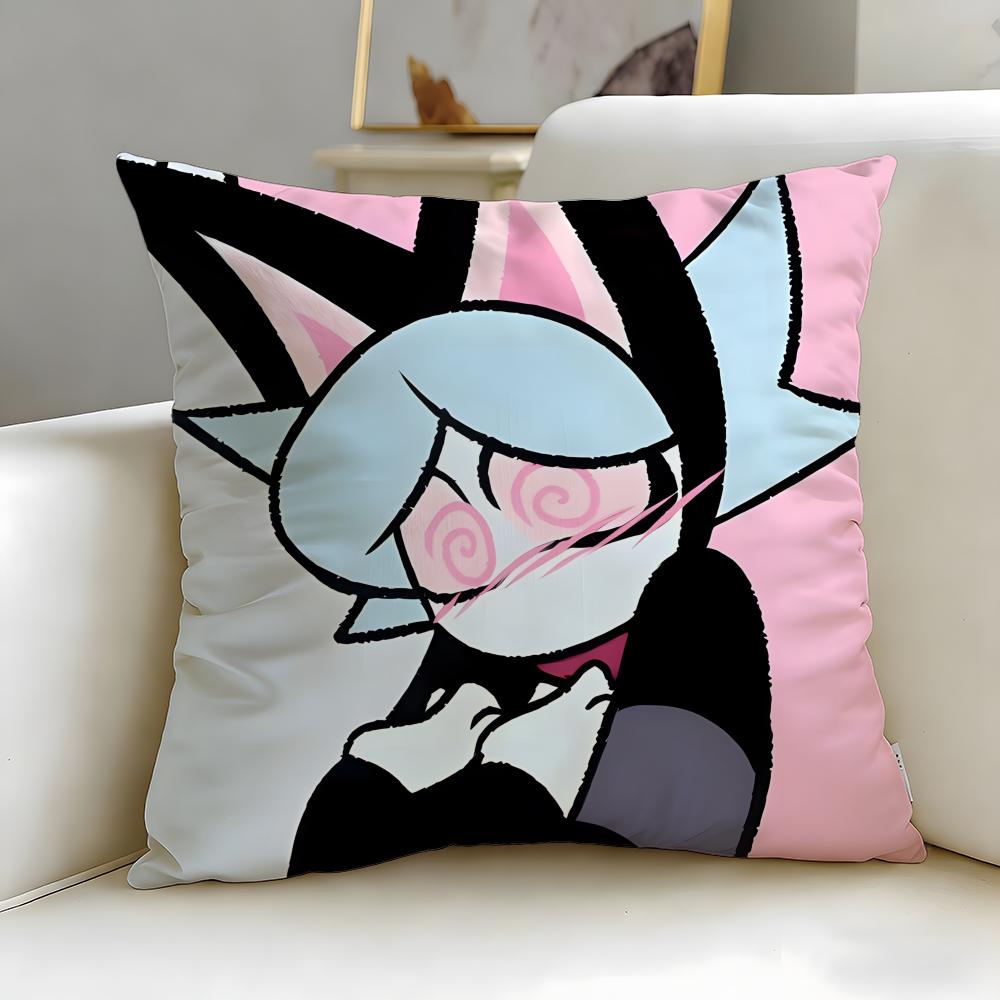 Beliebte Cartoon-Kissenhülle PSYCHO CUTIES – Weich & Leicht zu waschen – Vielseitig für Sofa, Bett, Reise und Büro