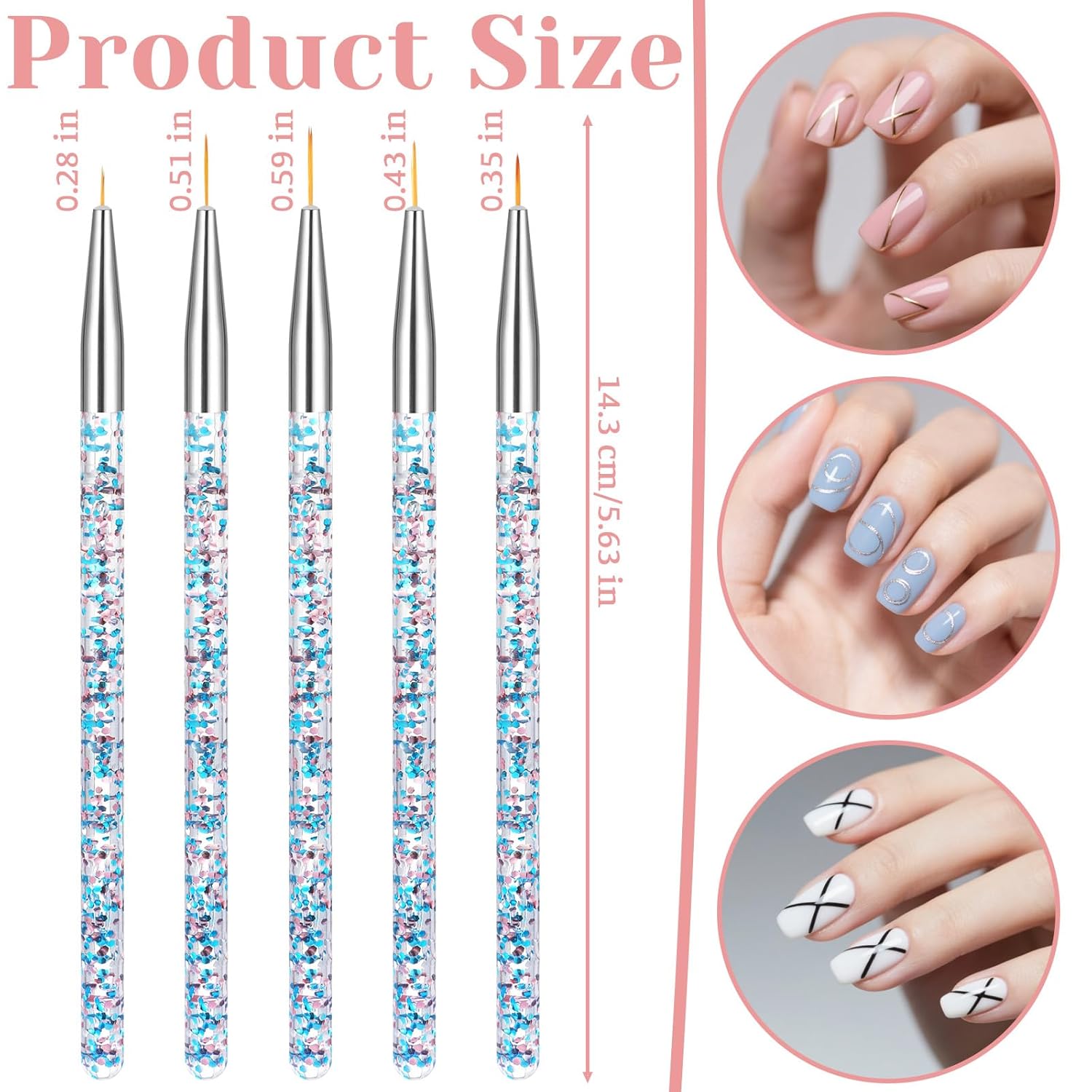 10 Pcs Nail Dotting Tool, Double-End Nail Dotting Pen Nails Brushes French Tip Tool Nails Design Tools Nailing Stuff for Women Girl Professionals