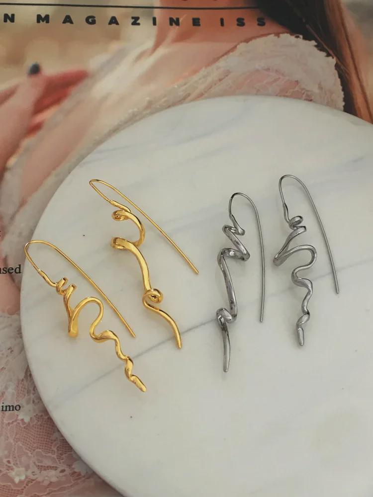 Copper Abstract 3D Design Earrings - Cool Street Style Ear Hook T533