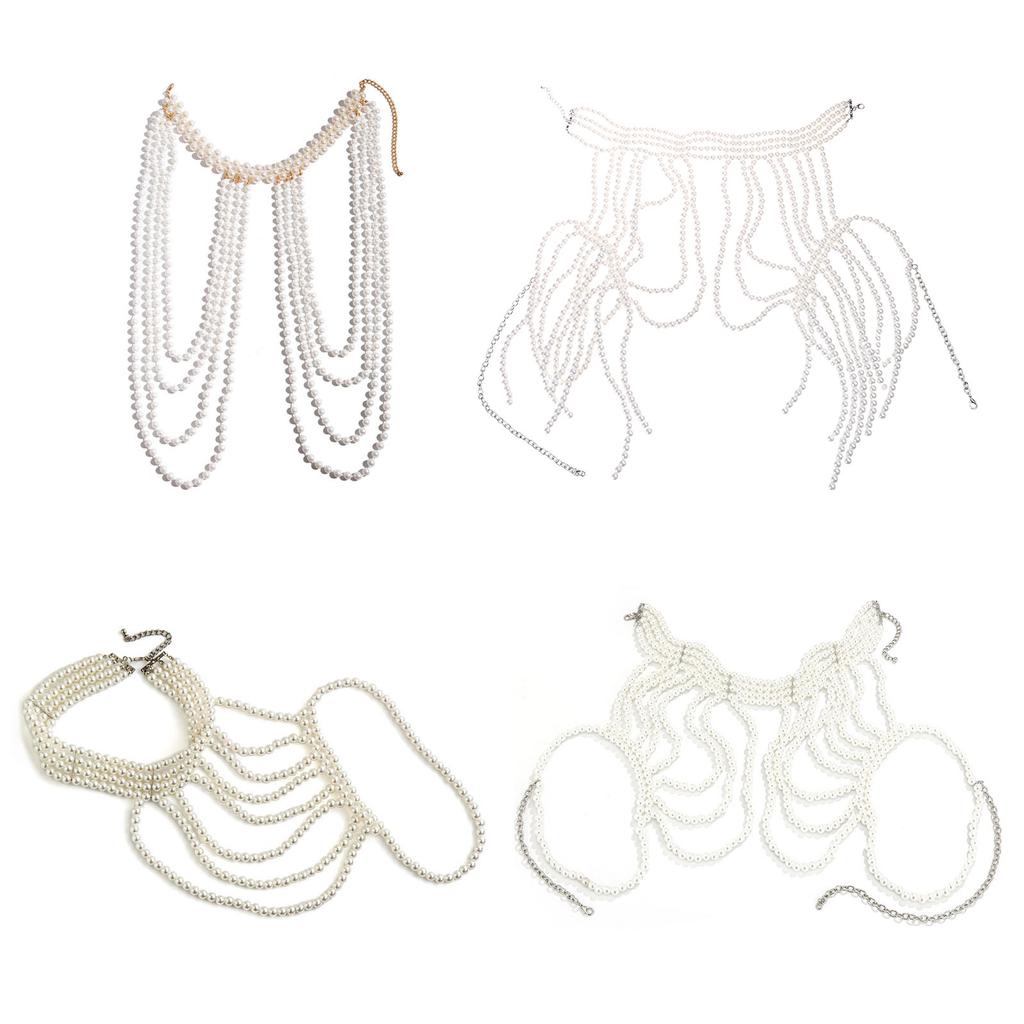 Stylish Shoulder Harness Fashionable Body Jewelry Collar Necklace Shoulder Chain Body Jewelry for Fashionable Outfit