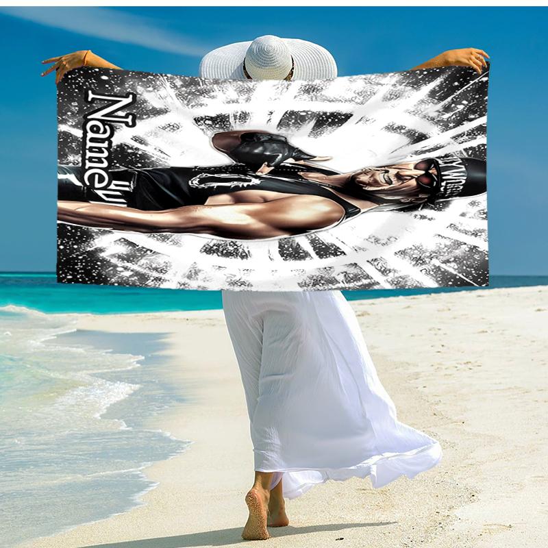 Personalized Customized Proof Beach Towel with Hulk Hogan Pattern - Soft, Absorbent,quick-drying,perfect Swimming,camping&bathing