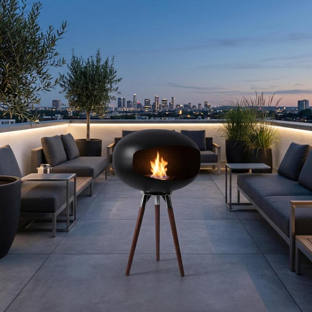 Tripod Fireplace Freestanding Biofuel Stainless Steel Heater for
