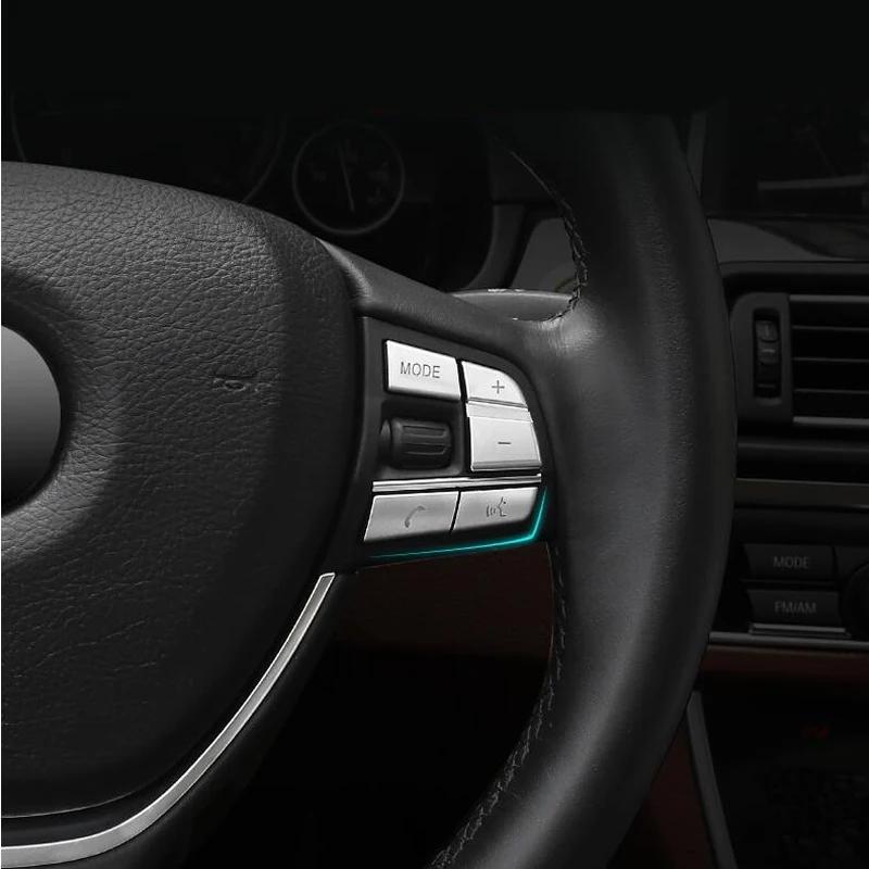 For BMW 1/2/3/4/5/7 series X1 X3 X5 F10 F20 F30 F34 F25 E70 Car Styling Steering Wheel Button Cover Trim Sticker Accessories