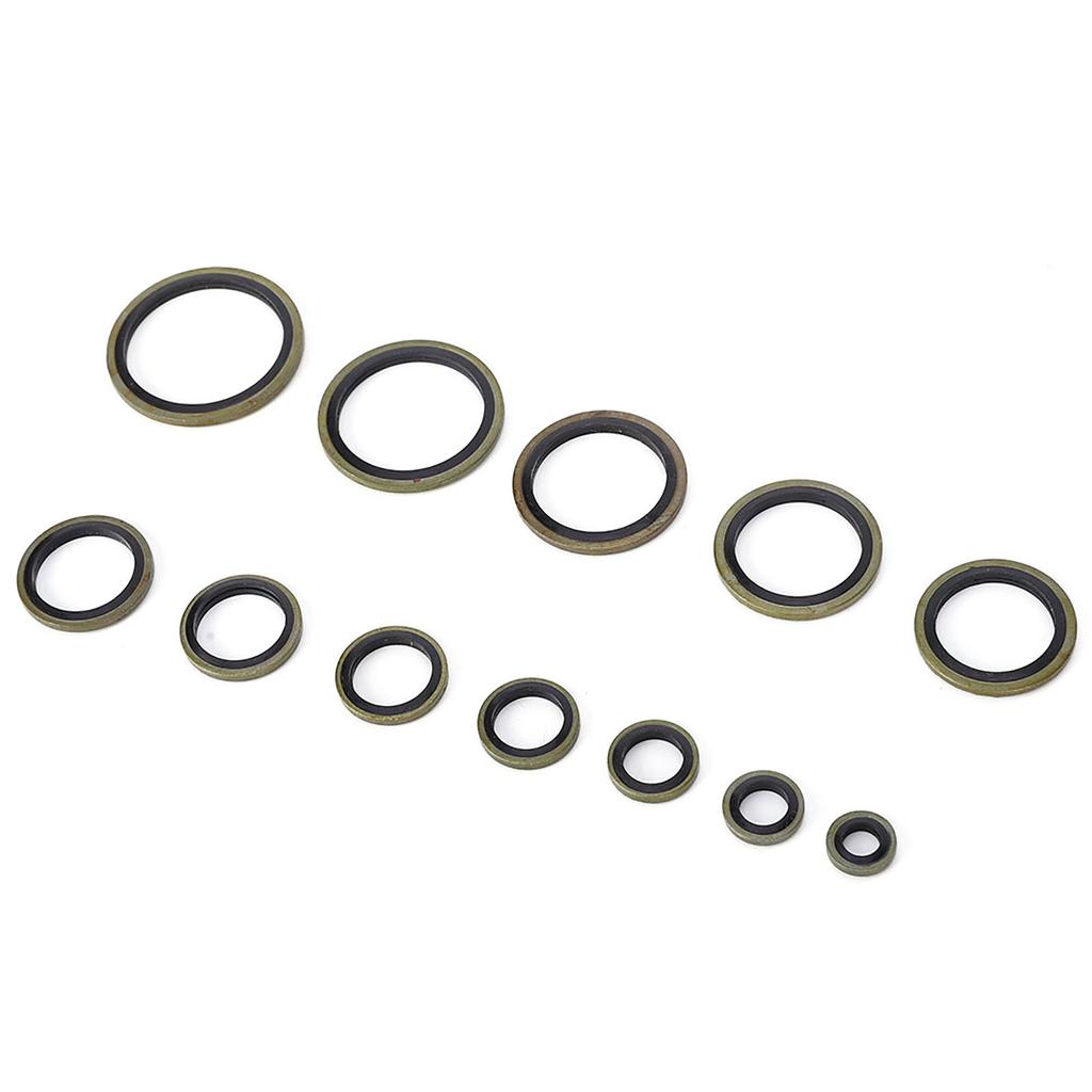 240pcs 6\8\10\12\14\16\18\20\22\24\27\30mm Metal Rubber Sealing Oil Ring Drain Plug Gasket Set