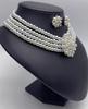 Retro Pearl Flower Wedding Jewelry Set: Necklace & Earrings for Bride