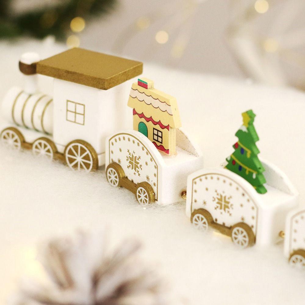 Cartoon Christmas Wooden Train Deer/Lollipop Xmas Gifts Train  Holiday Party