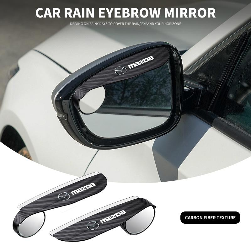 2pcs Car rearview mirror rain eyebrow small round mirror For Mazda 3 6 CX5 2 CX30 CX3 CX9 MX5 RX8 Axela CX7 MX3 BM BN GL 5