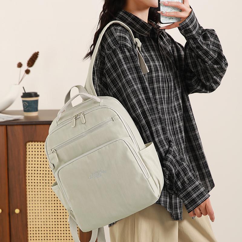 Kompakter Rucksack mit Reißverschluss-Vordertasche Rucksack Damen Reise Leichter Nylon Hochwertige Umhängetasche