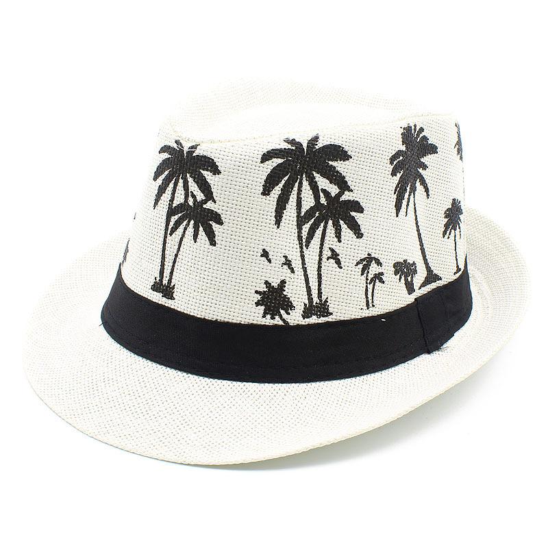 Straw Spring Summer Curled Top Hat Coconut Tree Casual Couple Sun Hat British Jazz Hat Hot Sale Hats