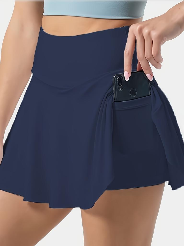 Temu Women'S Summer Explosion Sports Fitness Casual Yoga Skirt Fake Two Comfortable Pleated Skirt