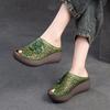 Shanghai Jiezhou 2024 Ethnische Keilabsatz Peep-Toe Atmungsaktive Damen-Slipper