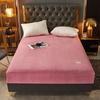 Autumn and Winter A-Class Milk Velvet Bed Sheet Solid Warm Cozy Mattress Protective Cover Bed Linen Protector Fitted Sheet Winter Keep Warm