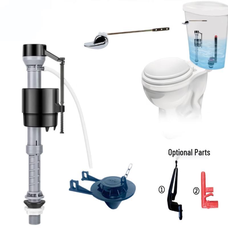 Youshu Adjustable Silent Toilet Fill Valve & Flapper Kit