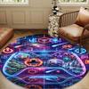 Neon Gaming Controller Round Rug for Livingroom,Bedroom, Palyroom, Chair Rug, Area Rug, Circle Carpet, Large Size Fan Christmas Gift