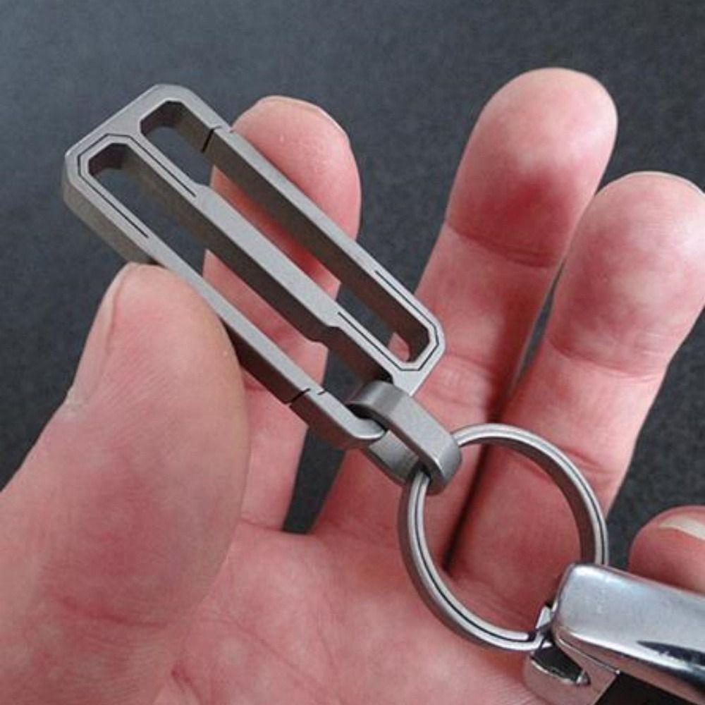 Lightweight Titanium Alloy Key Ring Quick Draw Multifunction Outdoor Belt Clip Keychain Grey Hanging Webbing Buckle