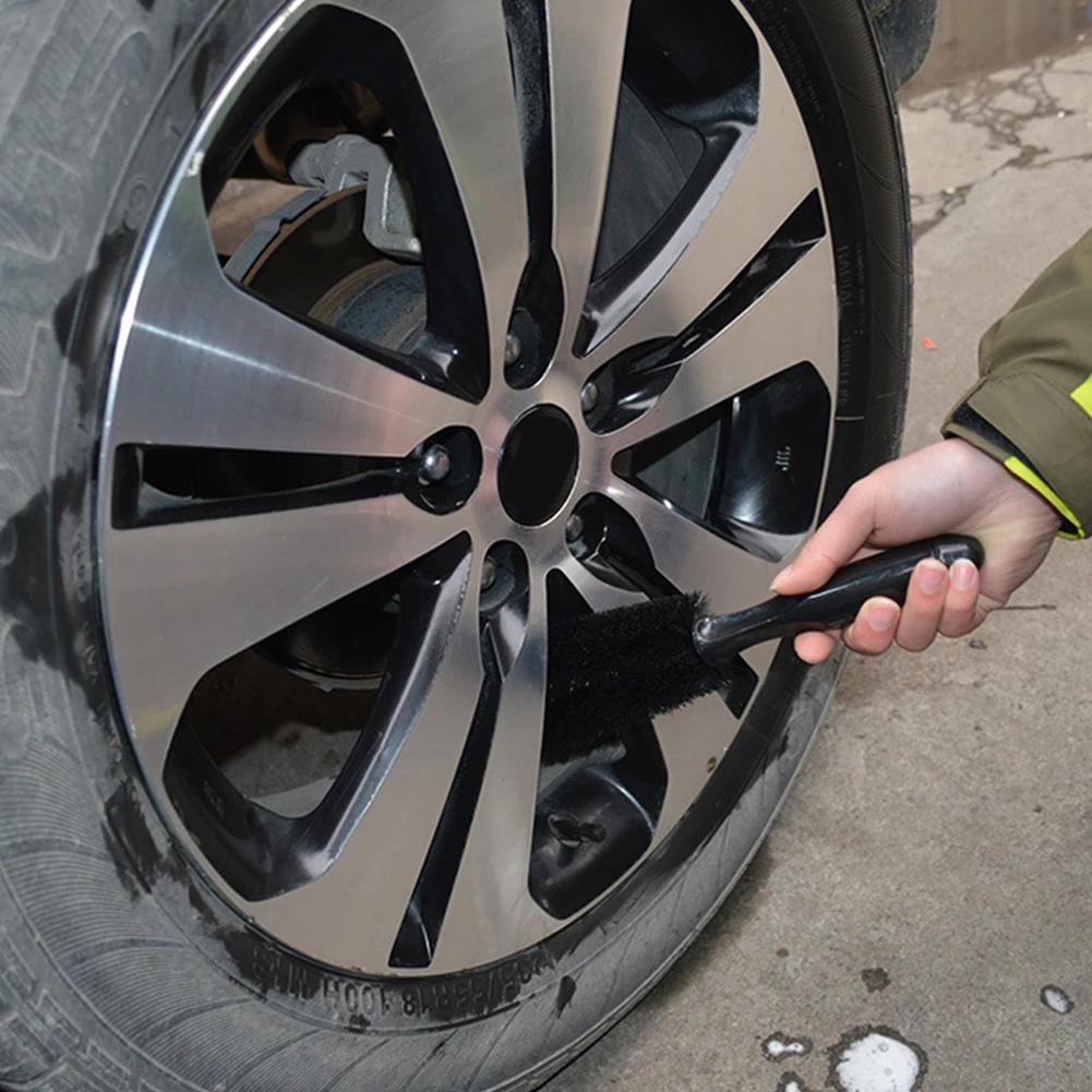 PP Wheel Brush Car Tire Cleaning Brushes Tools Car Rim Scrubber Cleaner Duster Handle Motorcycle Truck Wheel Car Detailing Brush