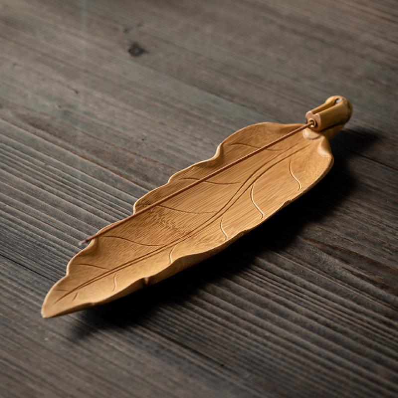 Japanese Style Bamboo Lotus Incense Holder Home Zen Aroma Stick Burner