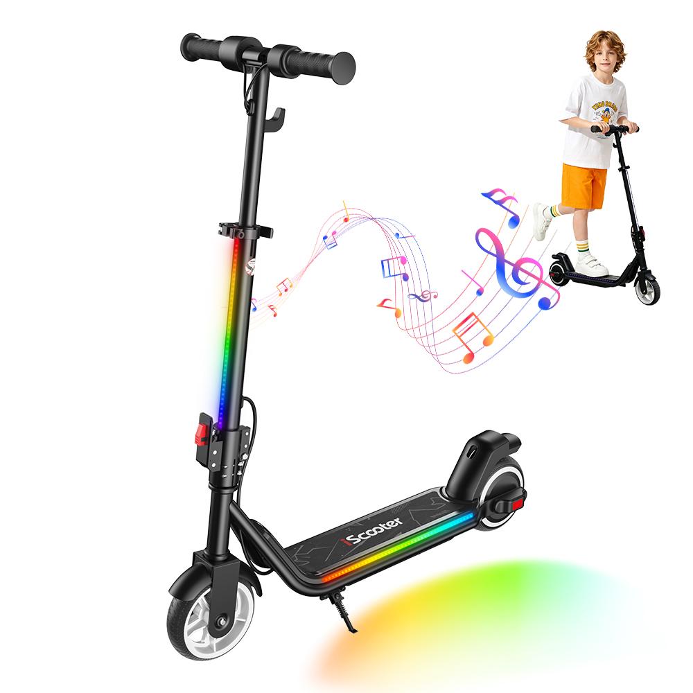 iScooter IK3MAX Kids Electric Scooter 200W Motor 4.5Ah Solid Tires Foldable & Height Adjustable 3-Speed  Electric Scooter for Kids
