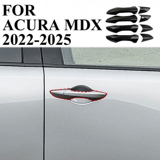 Carbon Fiber Style Exterior Side Door Handles Cover Trim Fit For Acura MDX +