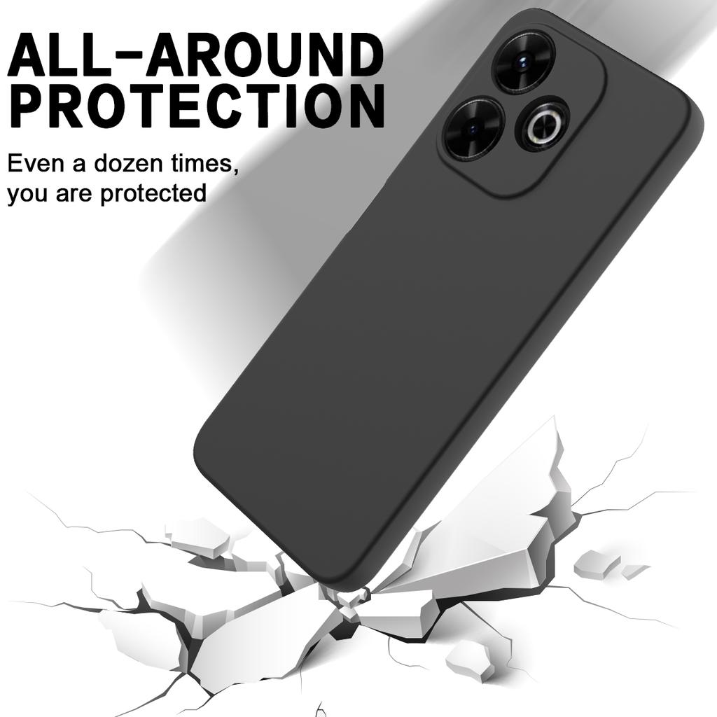 For Xiaomi Redmi 13 5G/13 4G/Note 13R 5G/Poco M6 4G Case Liquid Silicone Phone Cover with Wrist Strap