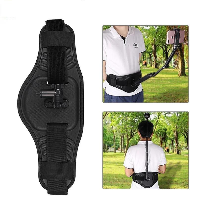 For GoPro/insta360/DJI Waist Belt Mount Strap + Adjustable Selfie Stick Replacement Panoramic Sports Camera Accessories