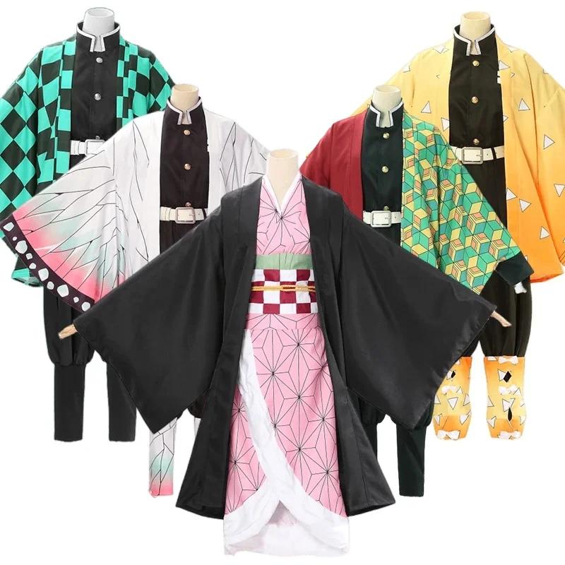 New Unisex Demon Slayer Anime Cosplay Cartoon Kimetsu No Yaiba Kochou Shinobu Cosplay Costume for Adults Men and Women
