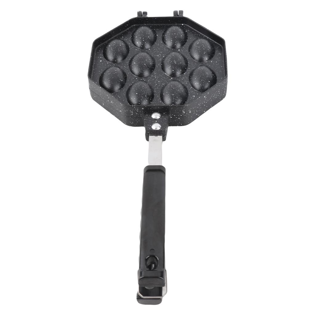 Egg Waffle Pan Aluminum Alloy Anti Stick Anti Scald Handle Bubble Waffle Maker for Home Commercial Use