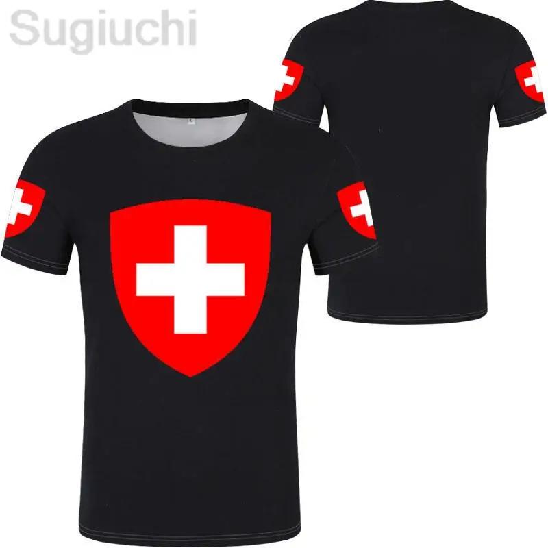Suisse Suisse SUISSE Football T-shirt Imprimé 3D Maillot National Drapeau Entraînement Col Rond Unisexe Hommes Femmes Sport MAILLOT Manches Courtes Uniforme