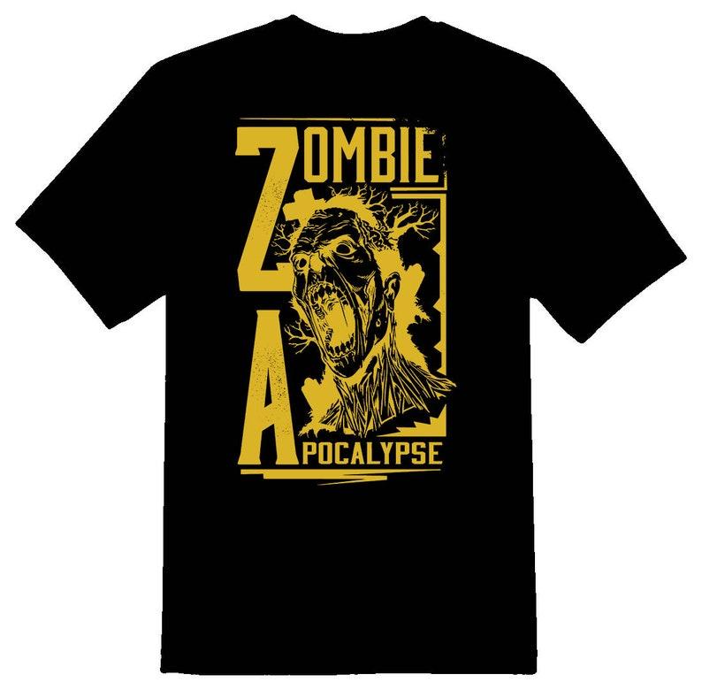 Zombie Apocalypse 2 black tee shirt Halloween 100
