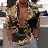 New Luxury Style Print Men's Turn-down Collar Button Shirt Casual Long Sleeve Shirt Fashion Streetwear Trend Tops Comfortable