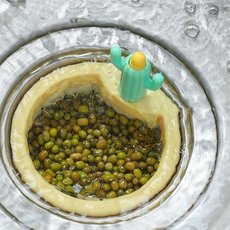 1PCS Sink Strainer Automatic Pressing Sink Filter Cactus Shape Sink Strainer Plastic Drain Net Stopper Sink Waste Collector