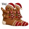 Reusable Thick Fabric Stocking 3D Hugging Christmas Stockings for Fireplace Decorations,Large Knit Holiday Gift Decoration Bags with Santa/Elk/Snowman