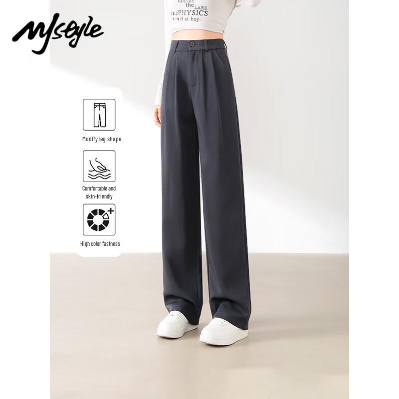 MJ STYLE Women s High-Waisted Wide-Leg Suit Pants S