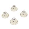 Guitar Control Knobs Retro White Color 2PCS Tone 2PCS Volume 1 4 Inch Hat Top Metal Volume Knobs with Silver Reflector