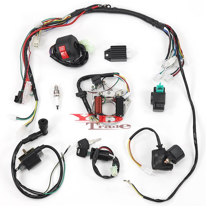Little Bull 50-110cc ATV Motorcycle Wiring Harness Set with DY100 Coil CDI Igniter