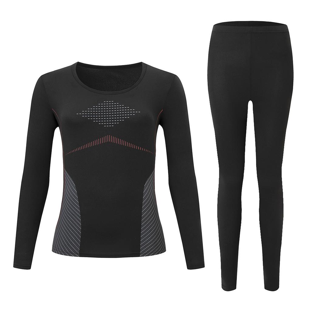 Women's Thermal Underwear Set Solid Color Base Layer Long Johns Winter Fall Casual