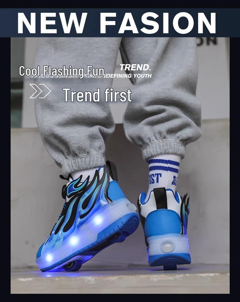 Trendy Kids' Dual-Wheel Roller Shoes - New Detachable Skating Shoes for Boys and Girls
