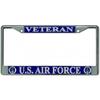 U.S. Air Force Veteran Chrome License Plate Frame