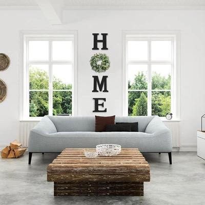 Rustic Wooden HOME Wreath Wall Decor Ornament for Living Room