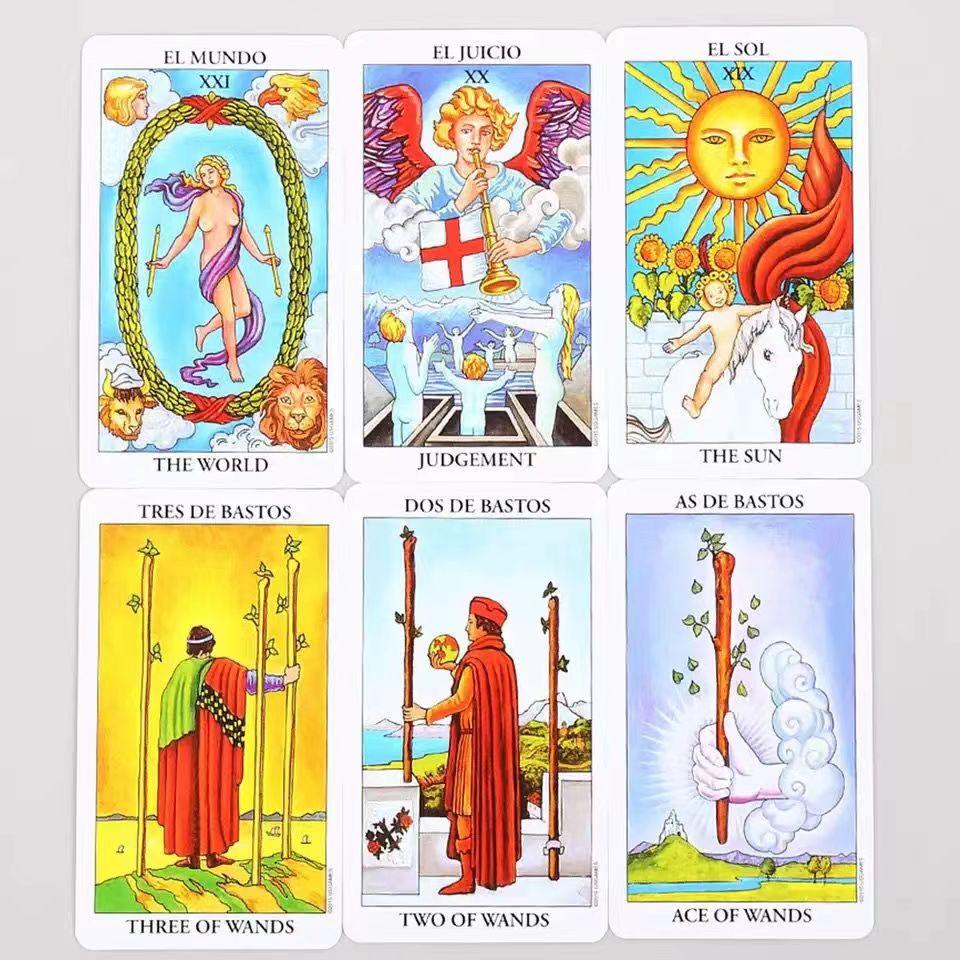 Spanish Tarot Cards Deck Games Oracle Party Playing Card English Table Board Game