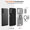For Samsung Galaxy A14 5G/4G Case PC+TPU Ring Kickstand Phone Cover with Slide Lens Lid