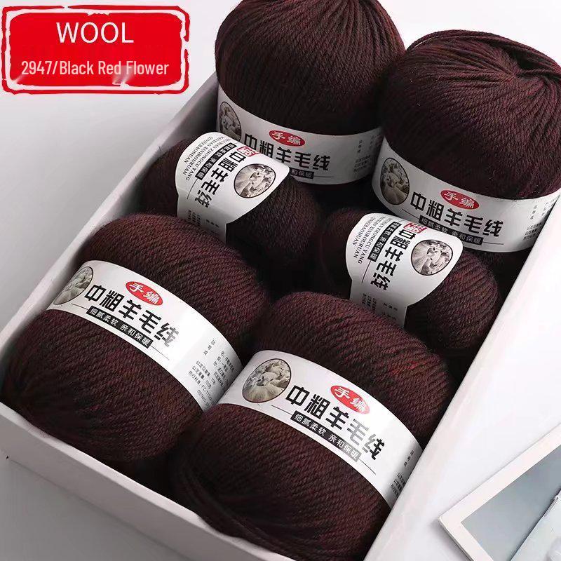 Silk Wool Acrylic Blend Medium Thickness Yarn, 4-Strand, for Hand Knitting Sweaters and Jackets
